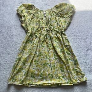Floral green y2k style dress mini dainty size small